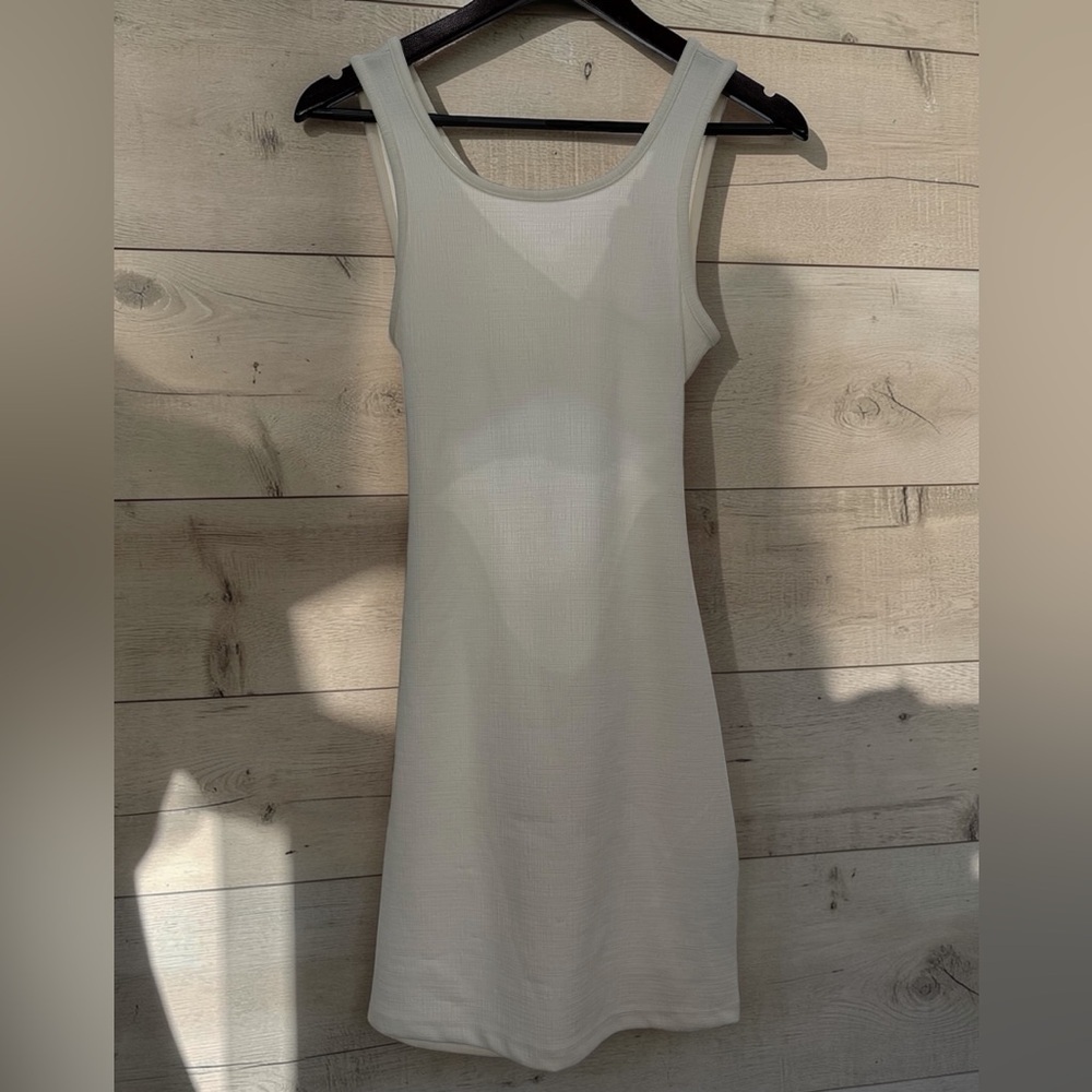 Roxy Cream Ribbed Tank Mini Dress - Picture 1 of 5